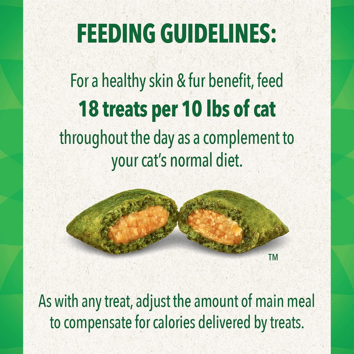 imageGreenies Feline Smartbites Skin ampamp Fur Health Crunchy and Soft Cat Treats Chicken Flavor 16 oz TubChicken