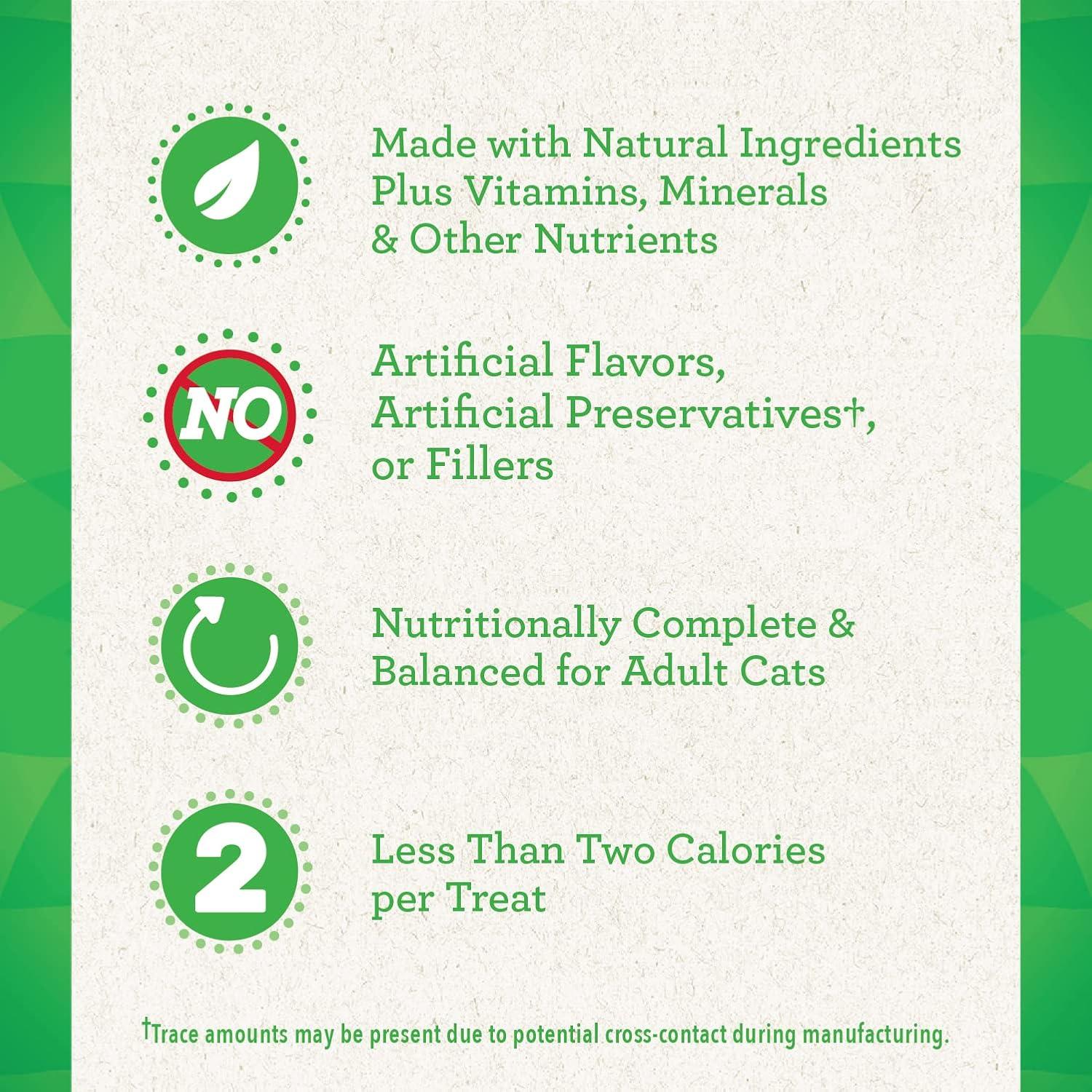 imageGreenies Feline Smartbites Skin ampamp Fur Health Crunchy and Soft Cat Treats Chicken Flavor 16 oz TubChicken