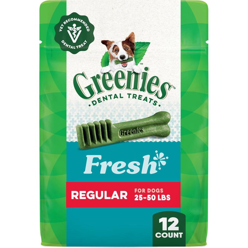imageGreenies Gingerbread Flavor Regular Size VeterinarianRecommended for Dental Care Dog Treat Chews Great Holiday Dog Stocking Stuffers Limited Edition 6 oz Pouch 6 TreatsMint