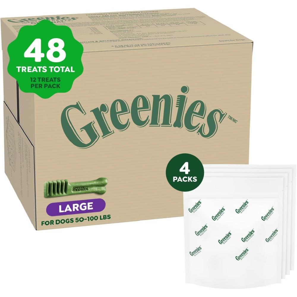imageGreenies Original Large Dental Dog Treats 4 12 ct Packs 48 Treats Total