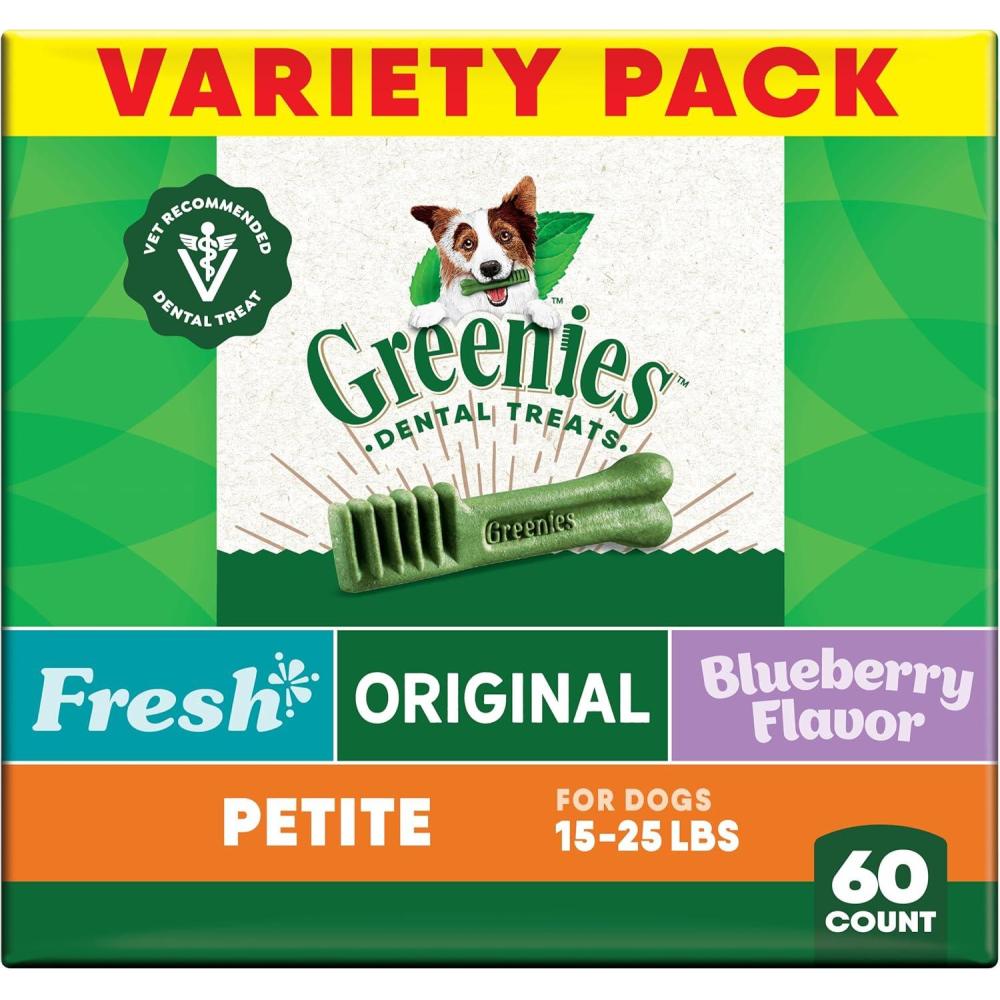 imageGreenies Petite Dental Dog Treats Pumpkin Spice Flavor Limited Edition 12 oz Pack 20 TreatsOriginal  Blueberry   Sweet Potato Variety Pack