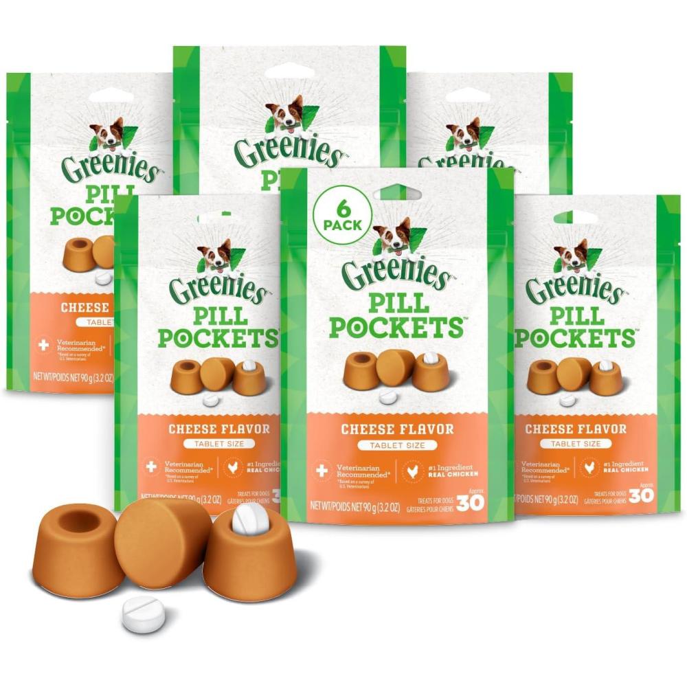 imageGreenies Pill Pockets for Dogs Small Size Soft Dog Treats Chicken Flavor 32 oz Pouch 30 TreatsCheese