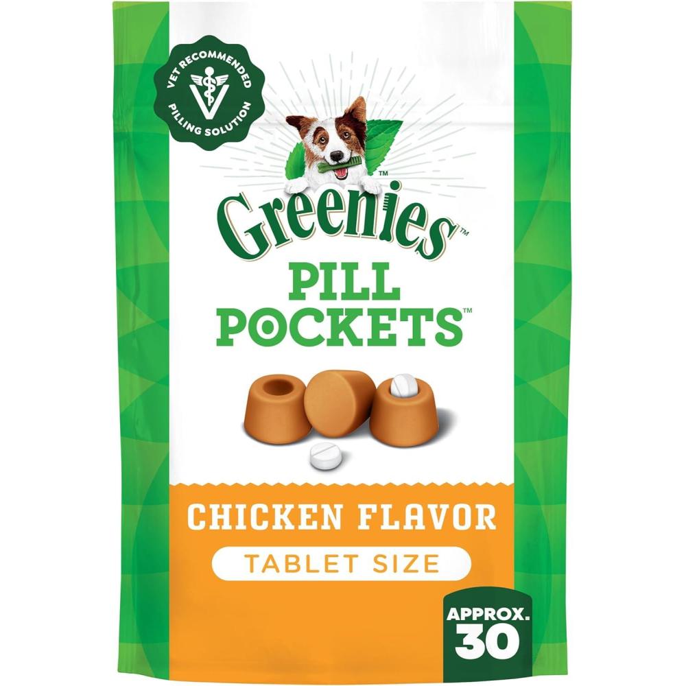 imageGreenies Pill Pockets for Dogs Small Size Soft Dog Treats Chicken Flavor 32 oz Pouch 30 TreatsChicken