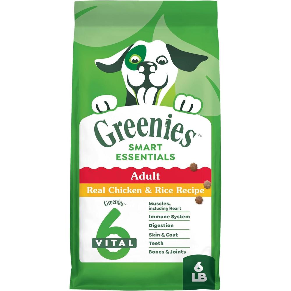 imageGreenies Smart Essentials Adult High Protein Dry Dog Food Real Chicken ampamp Rice Recipe 6 lb BagChicken  Rice