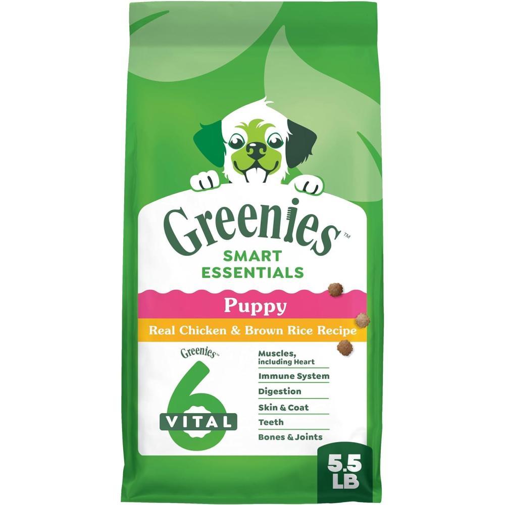 imageGreenies Smart Essentials Puppy High Protein Dry Dog Food Real Chicken ampamp Brown Rice Recipe 27 lb BagChicken  Rice