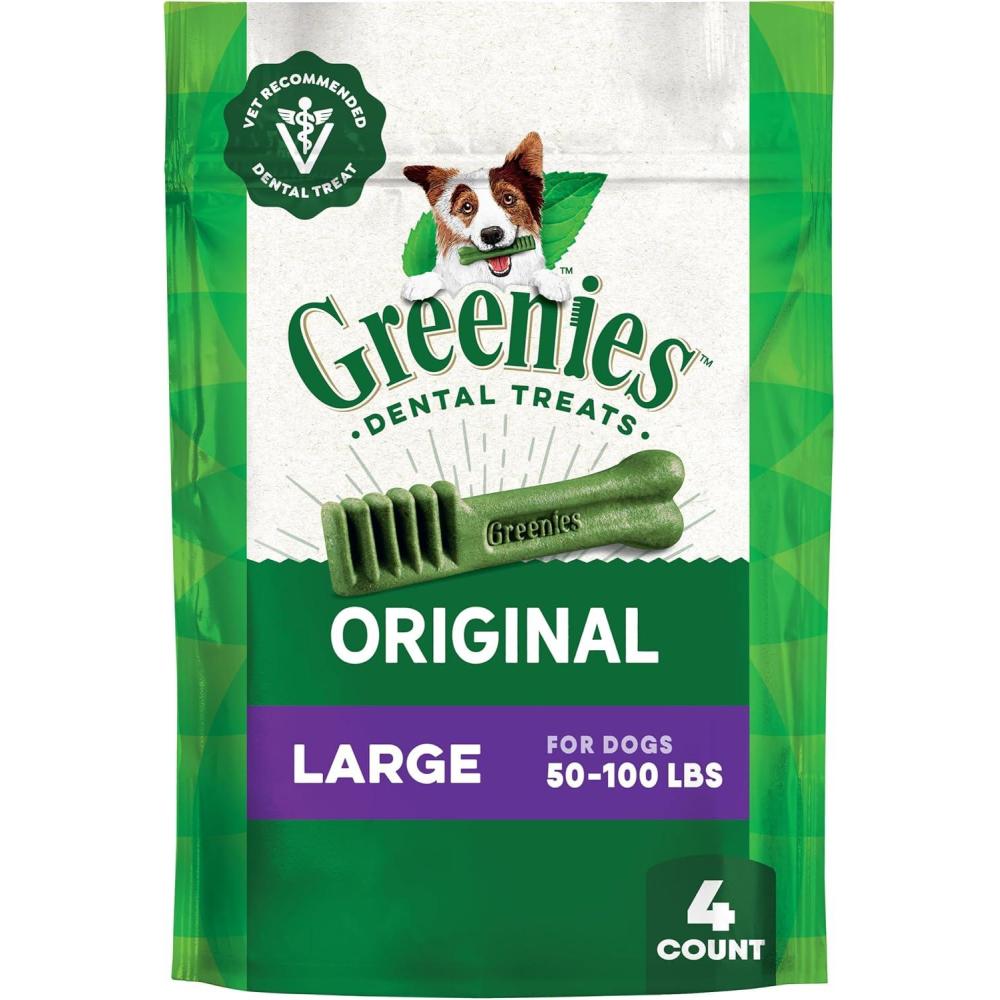 imageGreenies VeterinarianRecommended Adult Natural Dental Dog Treats Large Size Original Flavor 54 oz Pack 34 CountOriginal