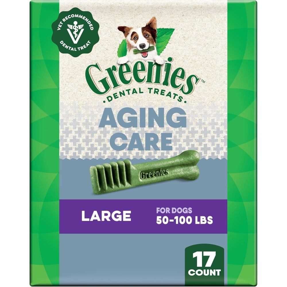 imageGreenies VeterinarianRecommended Aging Care Adult Natural Dental Dog Treats Teenie Size 27 oz Pack 96 CountAging Care