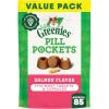 Greenies Feline Pill Pockets for Cats Natural Soft Cat Treats, Salmon Flavor, 3 oz. Pouch (85 Treats)