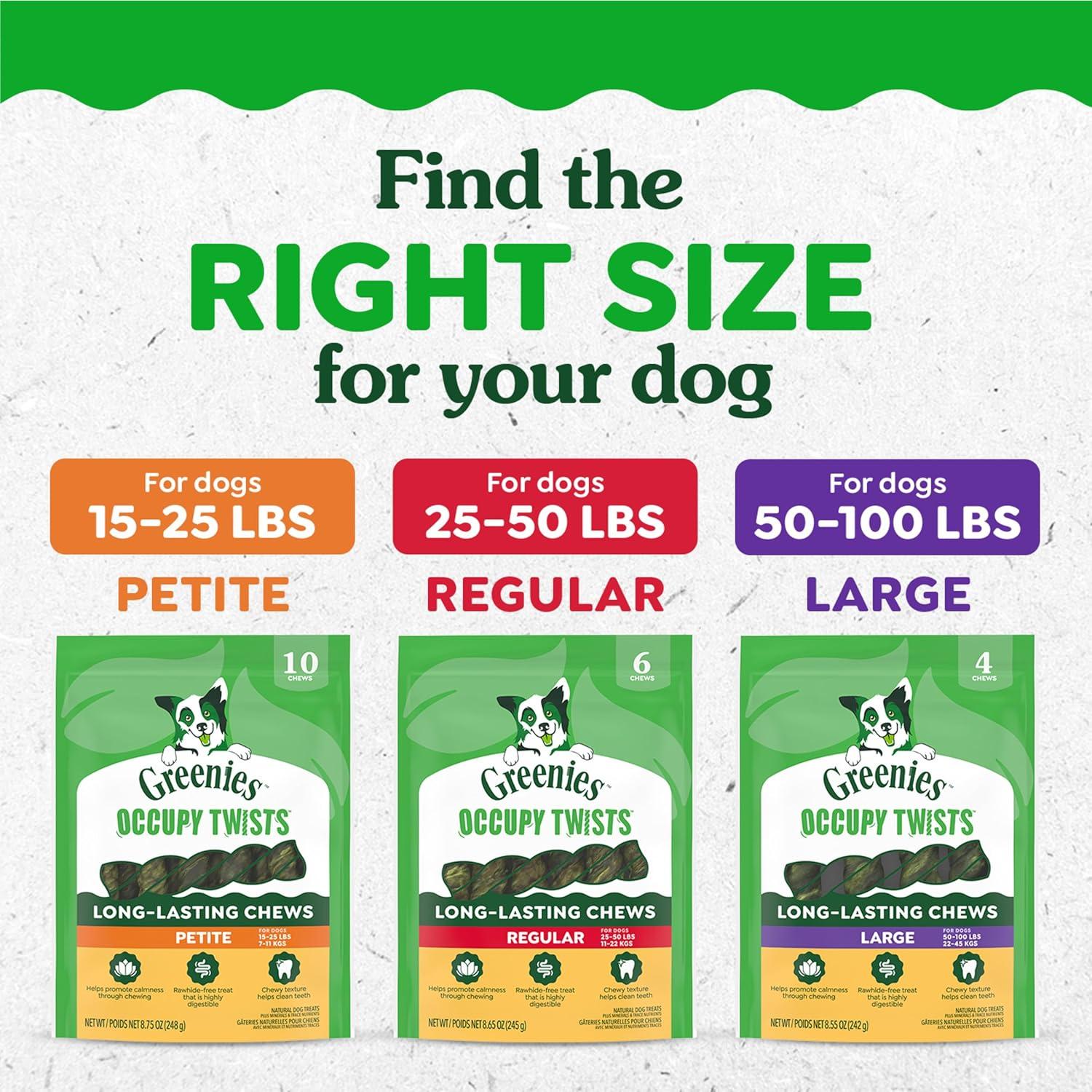 imageGreenies Occupy Twists Natural Dog Treats Large Breed Size Chicken Flavor 171 oz Pack 8 Count4 Count Pack of 1