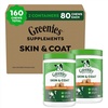 Greenies Supplements Dog Skin and Coat Supplement with Fish Oil for Dogs & Omega 3 Fatty Acids, Chicken Flavor Soft Chews, 14.7 oz. Tub, 80 Count (Pack of 2)