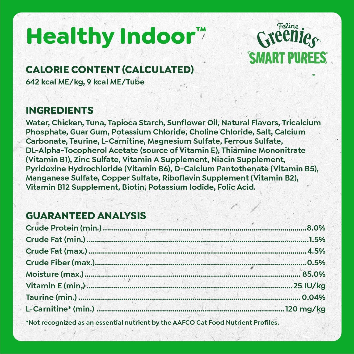 image:imageGreenies Feline Smart Purees Healthy Indoor and Skin amp Fur Health Lickable Cat Treats with Real Chicken with Real Salmon 049 oz Tubes 40 CountChicken