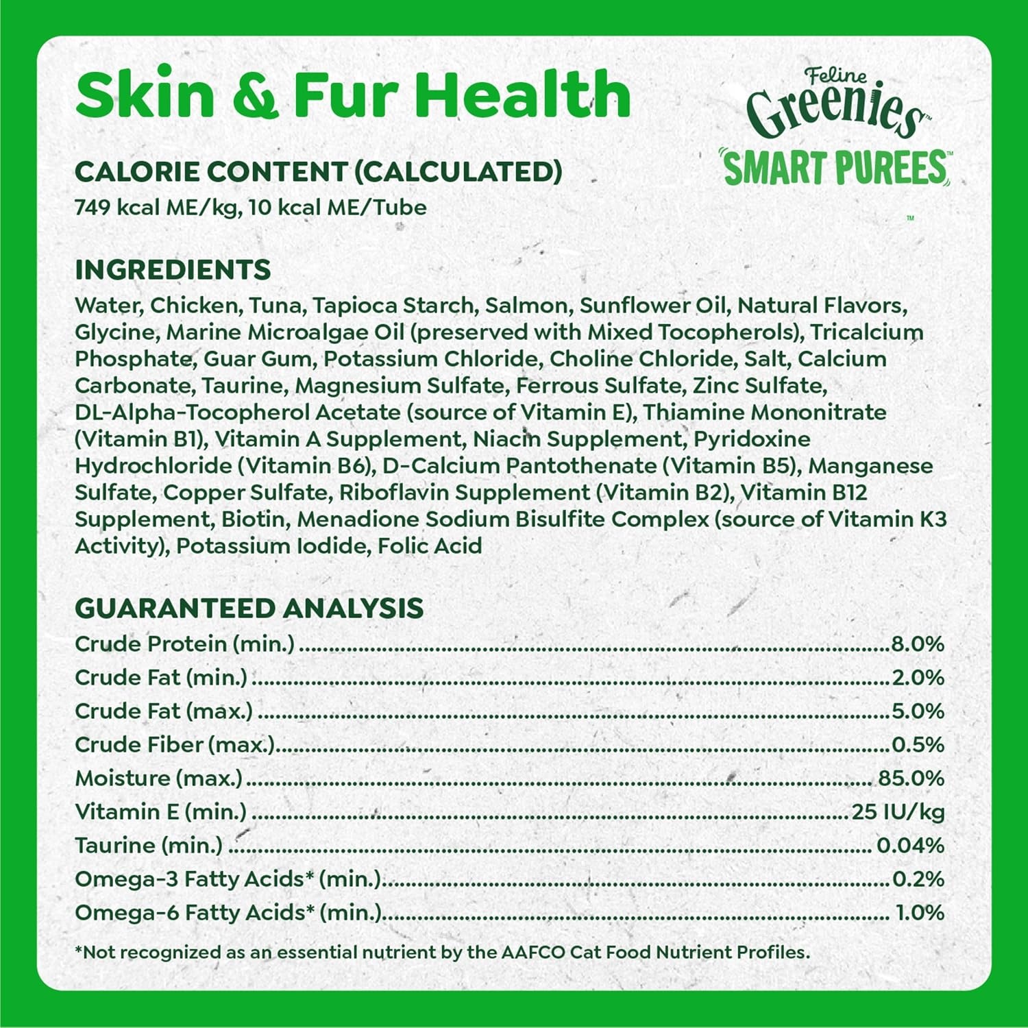 image:imageGreenies Feline Smart Purees Healthy Indoor and Skin amp Fur Health Lickable Cat Treats with Real Chicken with Real Salmon 049 oz Tubes 40 CountSalmon